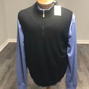 Donald Ross black merino wool vest